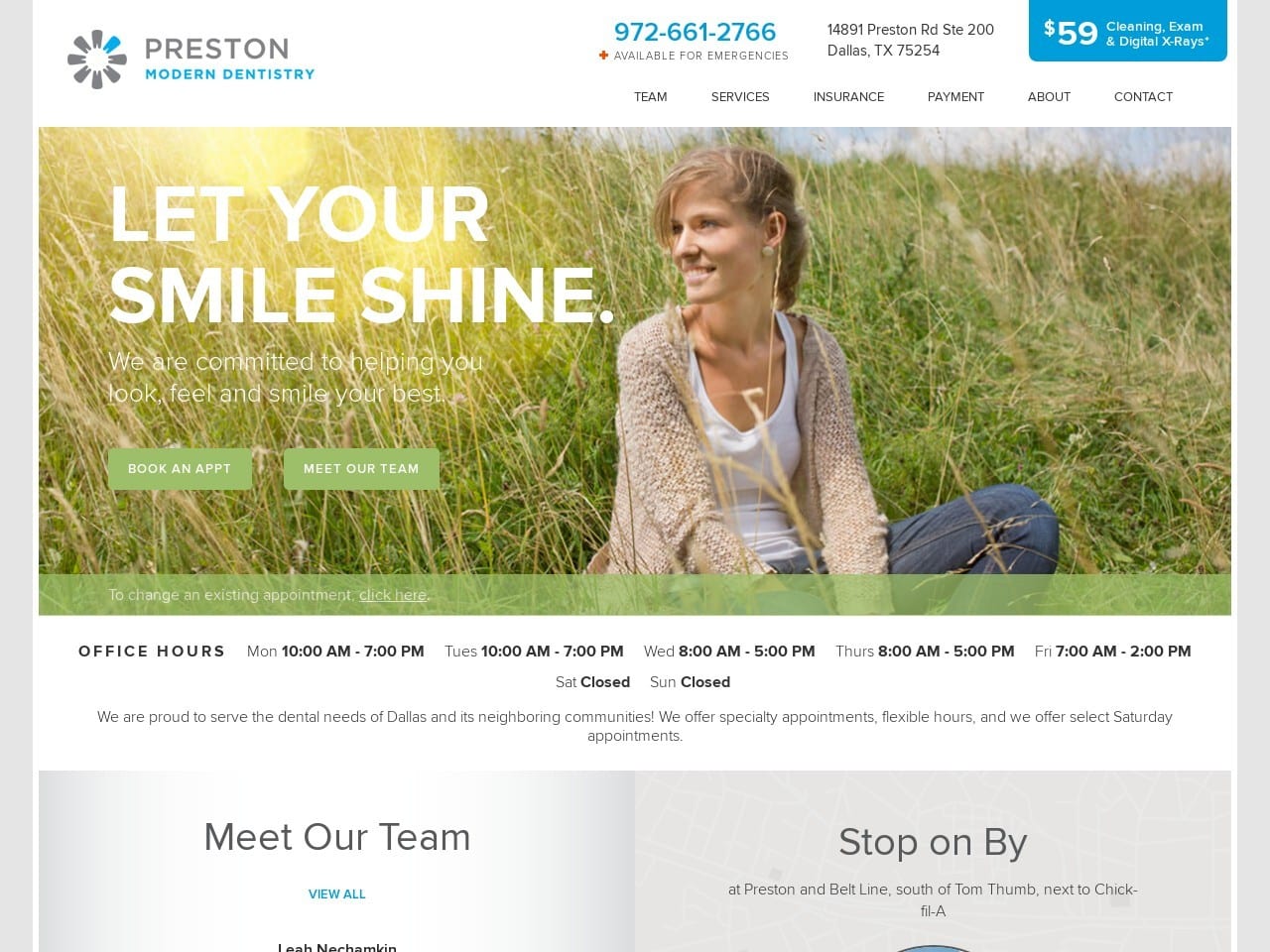 Preston Modern Dentistry Website Screenshot from prestonmoderndentistry.com