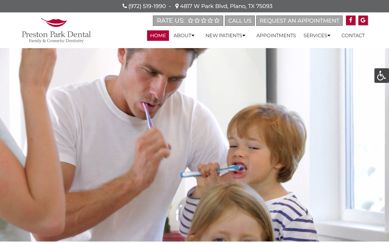 prestonparkdental.com screenshot