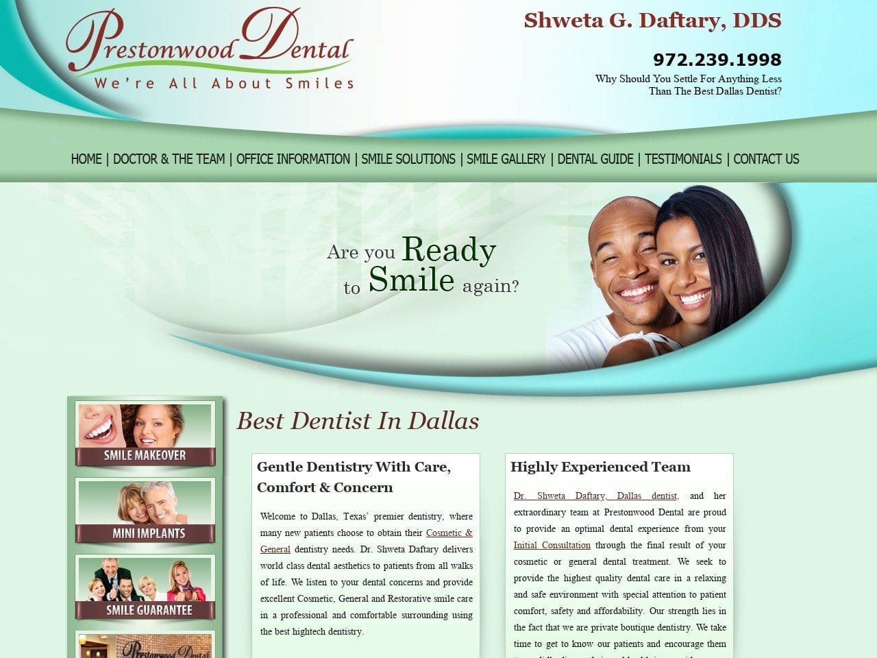 Prestonwood Dental Website Screenshot from prestonwooddental.com