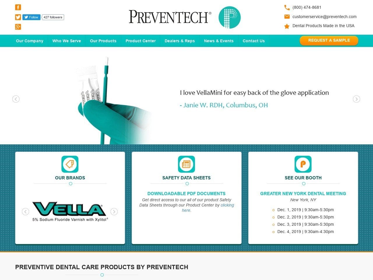 Preventech Website Screenshot from preventech.com