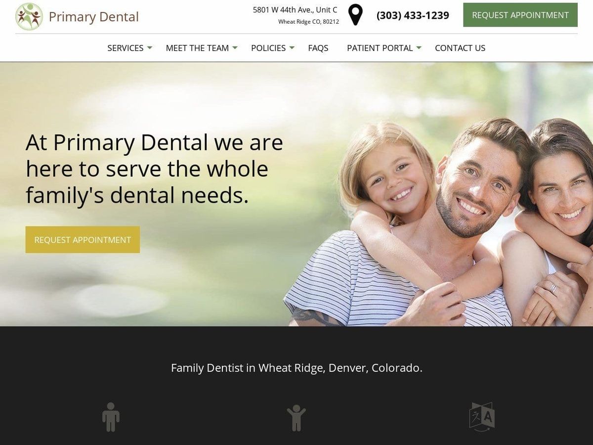 Primary Dental Website Screenshot from primarydental.com