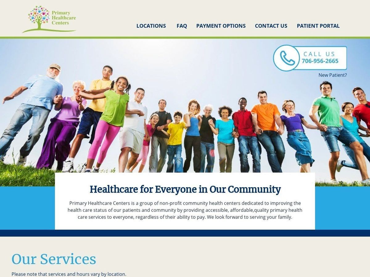 Primary Healthcare Centers Website Screenshot from primaryhealthcarecenter.org