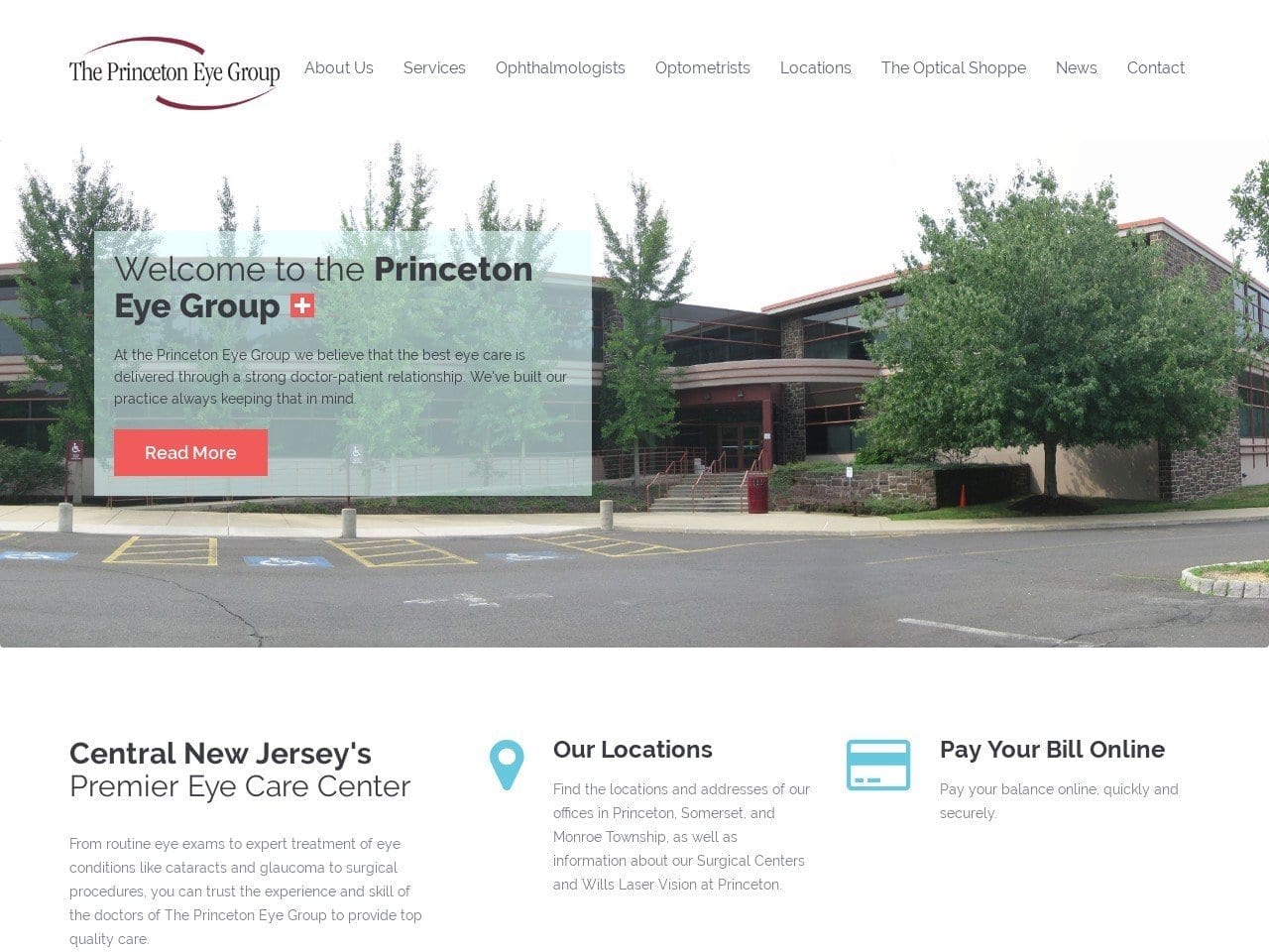 Princeton Eye Group Website Screenshot from princetoneyegroup.com