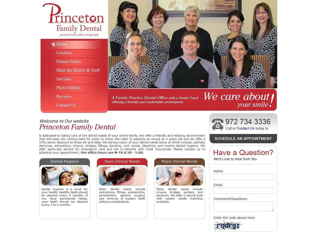 Princeton Family Dental Website Screenshot from princetonfamilydental.com