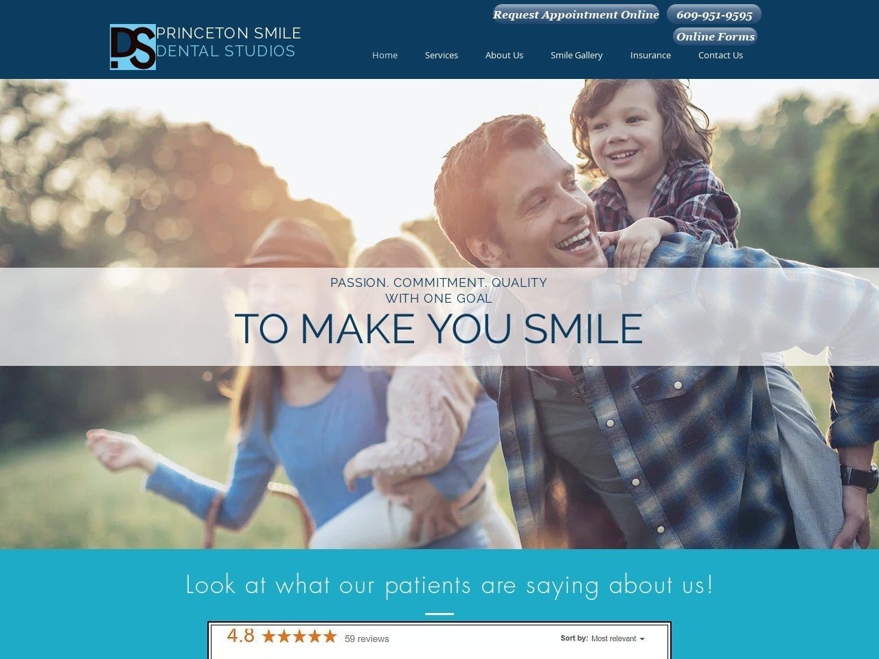 Princeton Smile Dental Studios Website Screenshot from princetonsmile.com