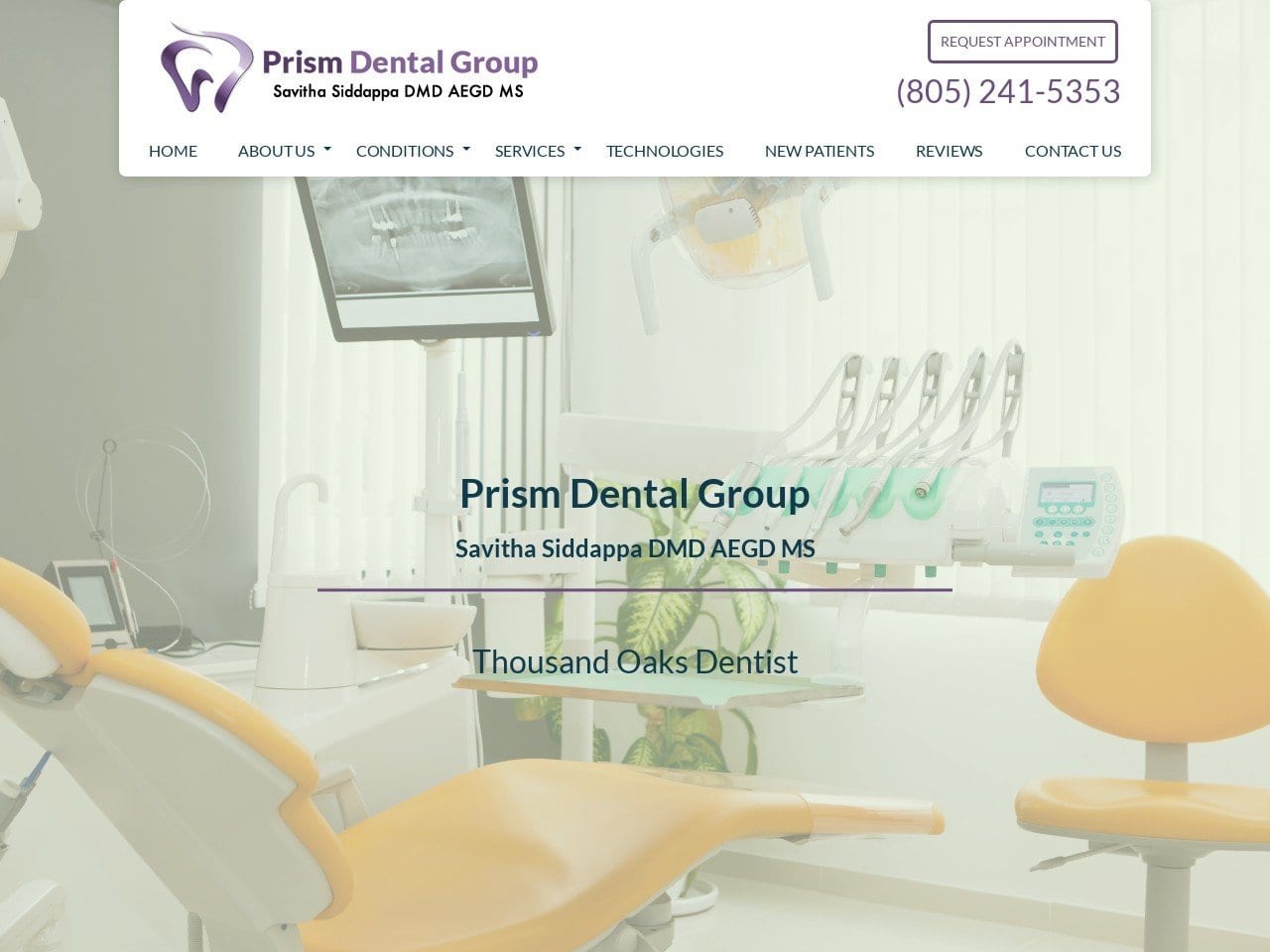 Dr. Savitha Siddappa Website Screenshot from prismdentalgroup.com