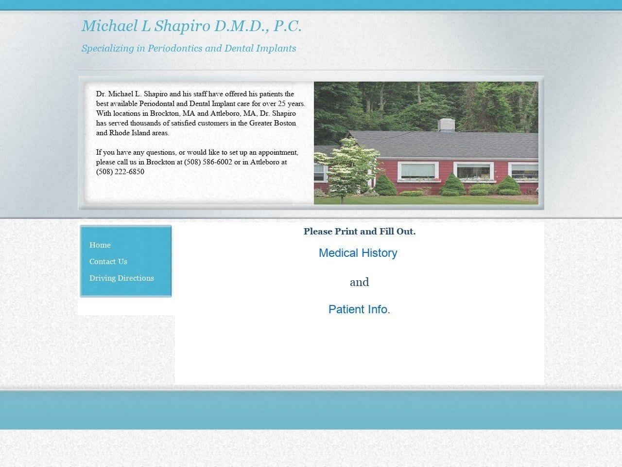 Michael L Shapiro D.M.D. P.C. Website Screenshot from pro-perio.com