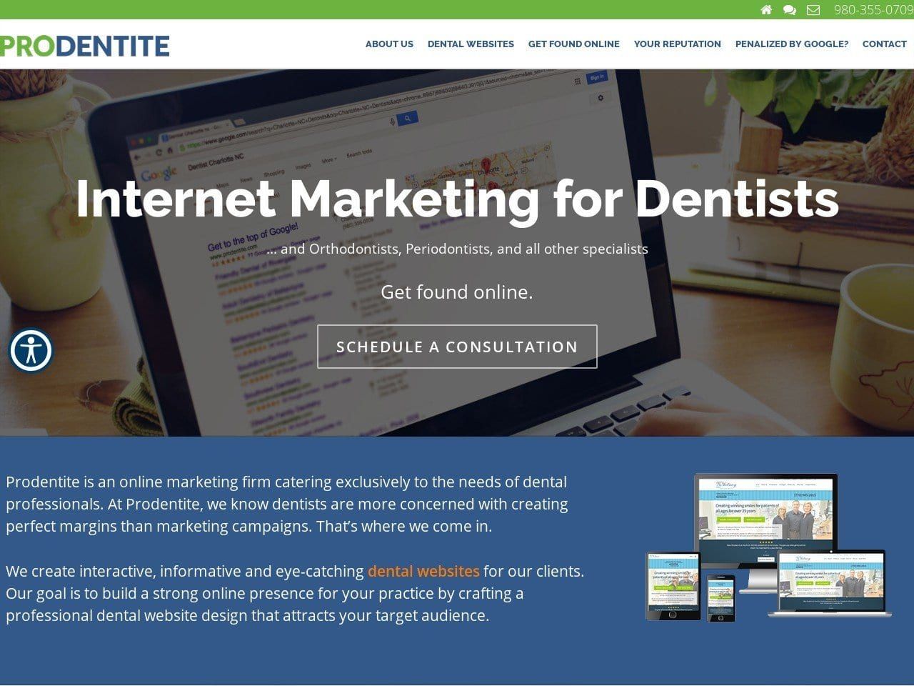 Pro Dentite Website Screenshot from prodentite.com