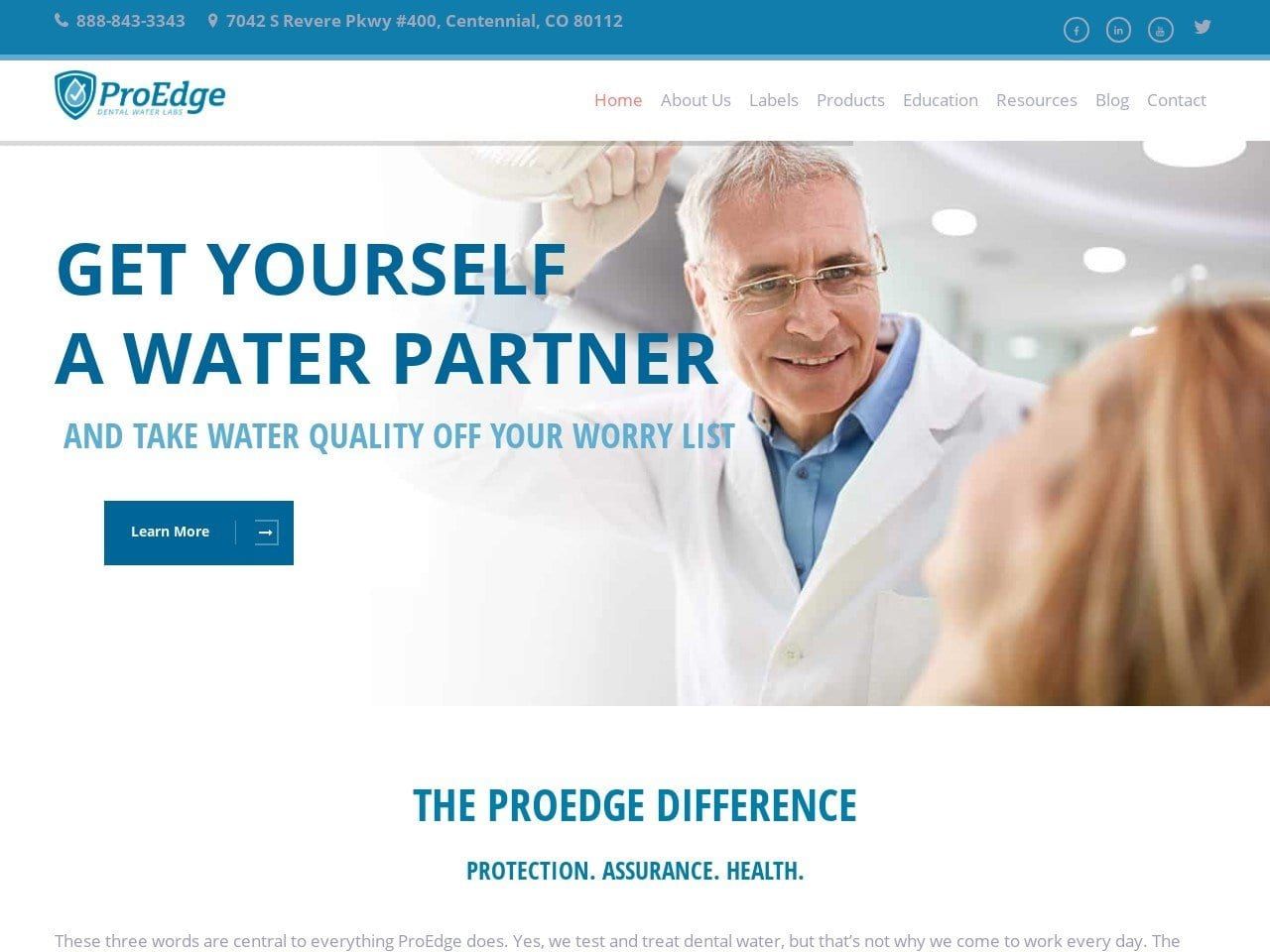 Proedge Dental Website Screenshot from proedgedental.com