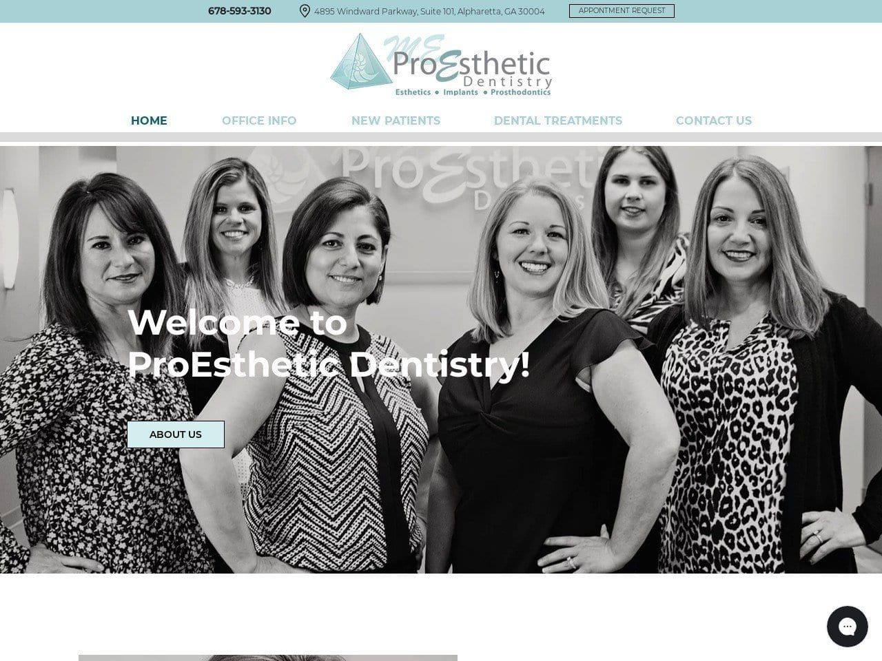 ProEsthetic Dentistry Website Screenshot from proestheticdentistry.com