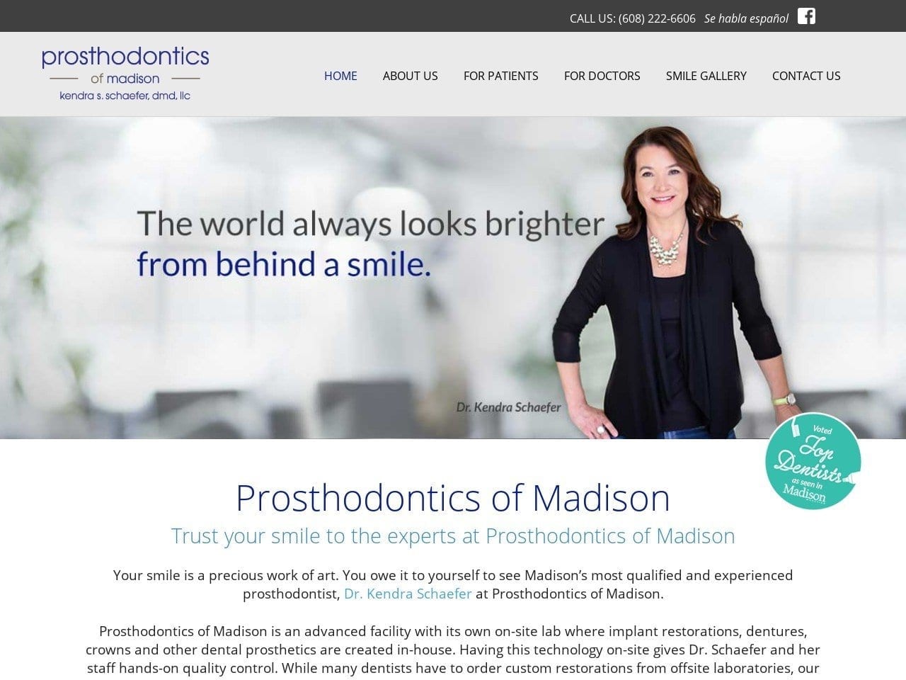 Prosthodontics of Madison Website Screenshot from prosthodonticsofmadison.com