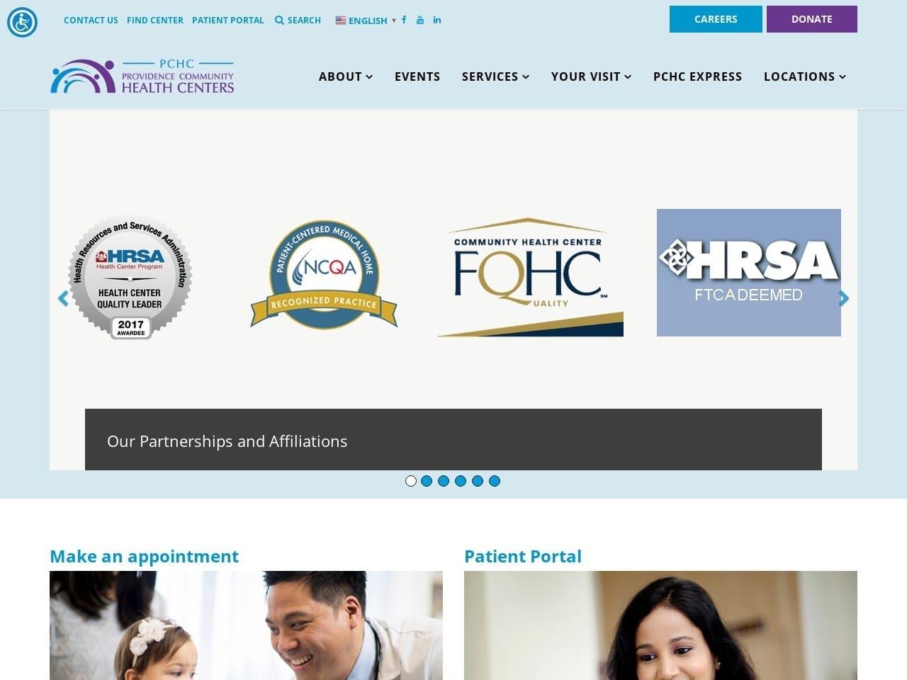 Providence Community Health Website Screenshot from providencechc.org