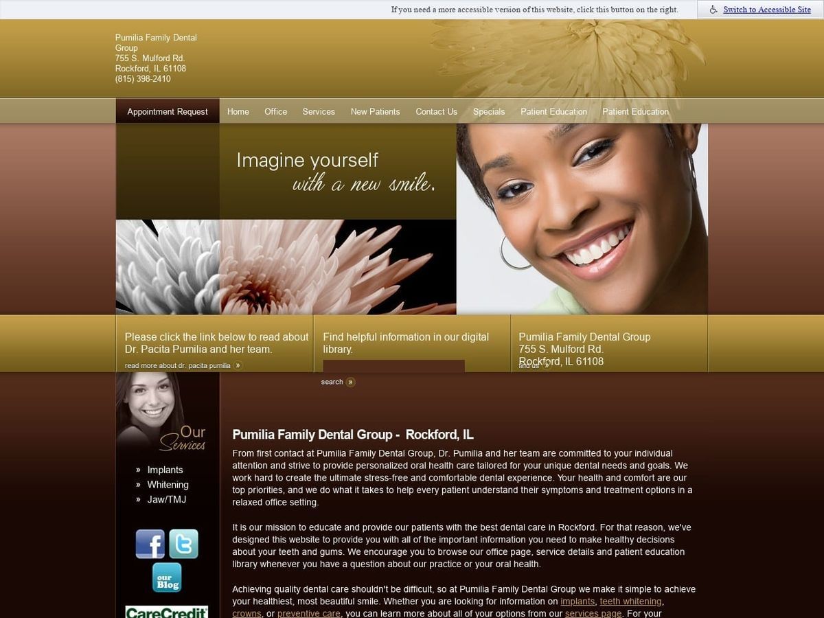 Pumilia Family Dental Group Website Screenshot from pumiliafamilydentalgroup.com