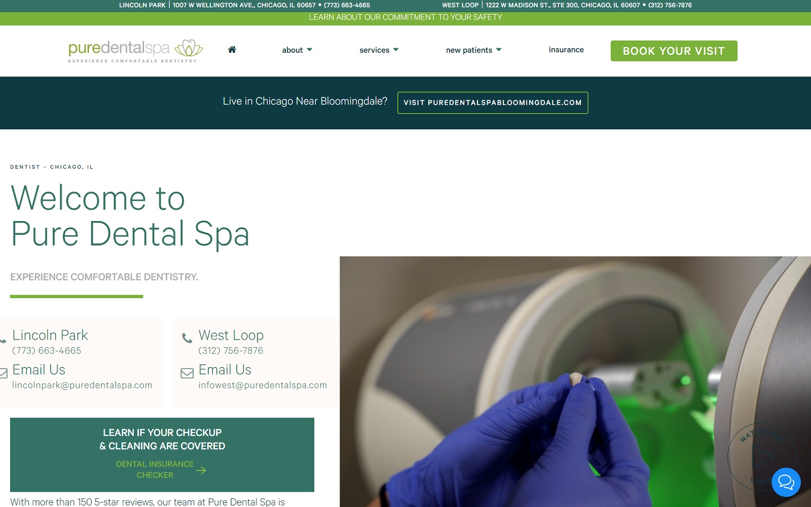 puredentalspa.com screenshot