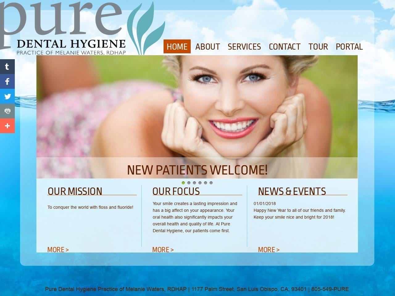 Pure Dental Hygiene Website Screenshot from purehygiene.com