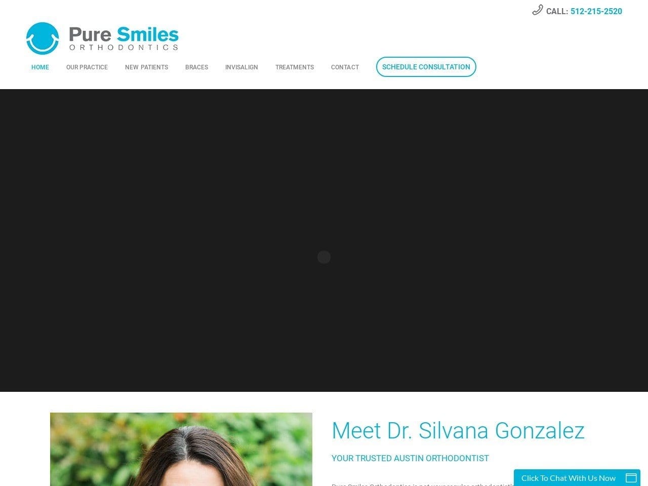 Dr. Silvana L. Gonzalez Manzur DDS Website Screenshot from puresmilesortho.com