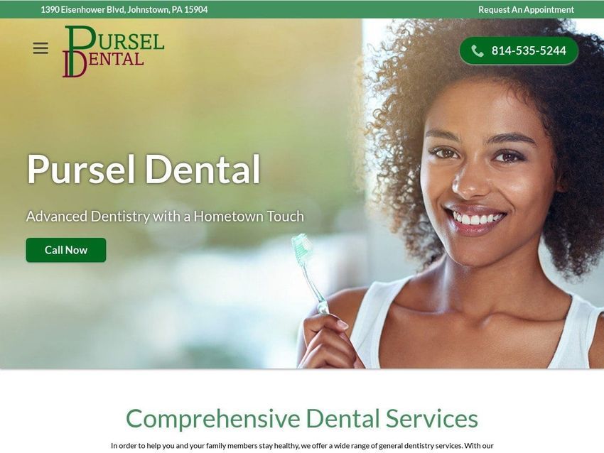 Pursel Dental PC Website Screenshot from purseldental.com