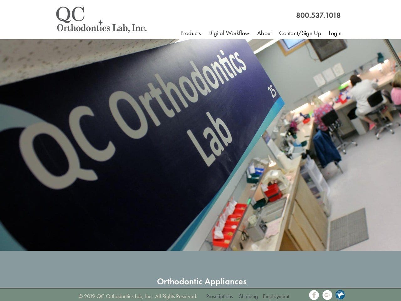 Q C Orthodontic Lab Inc Website Screenshot from qcortho.com