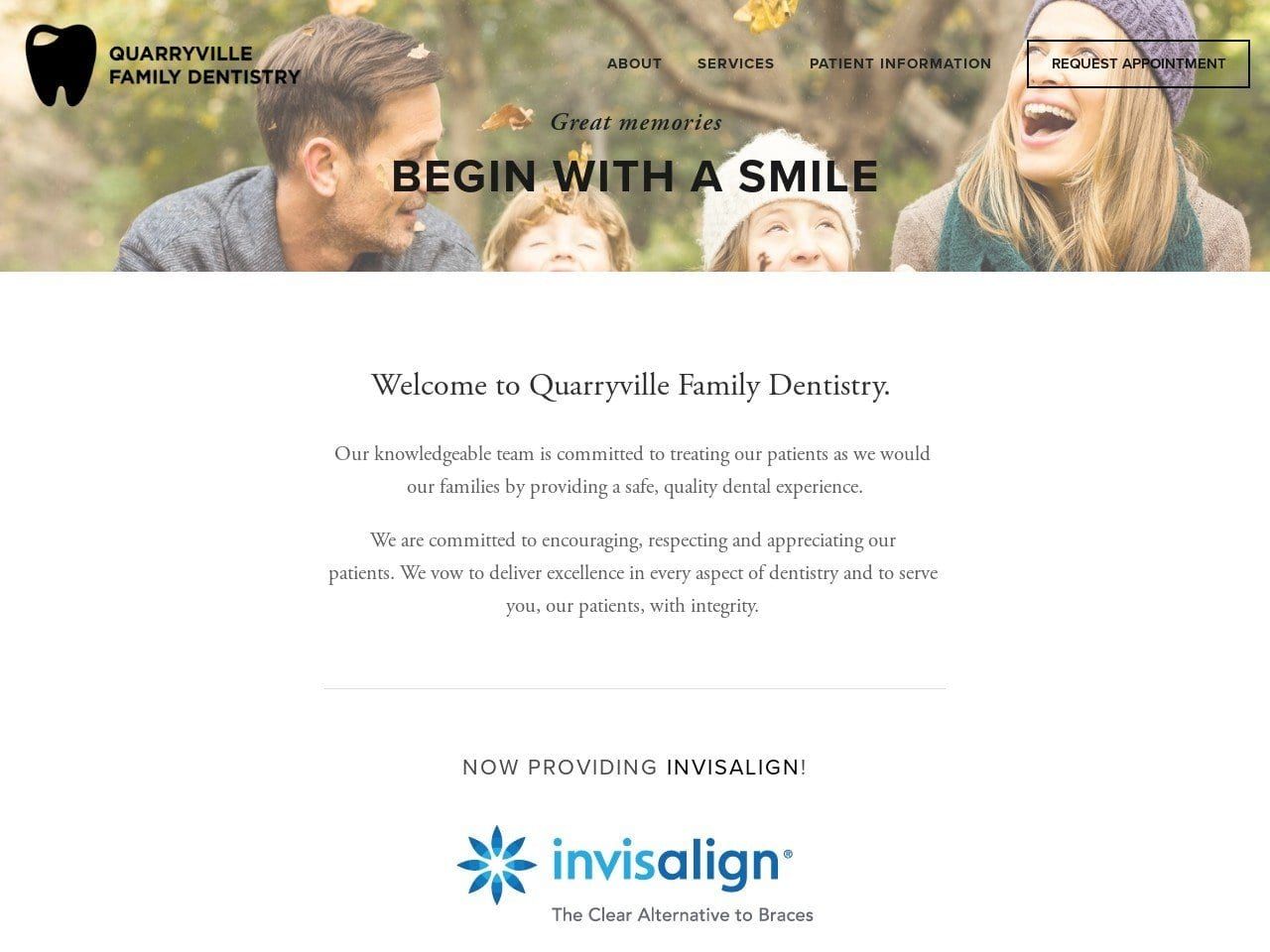 Quarryville Family Dentistry Website Screenshot from qfdentistry.com