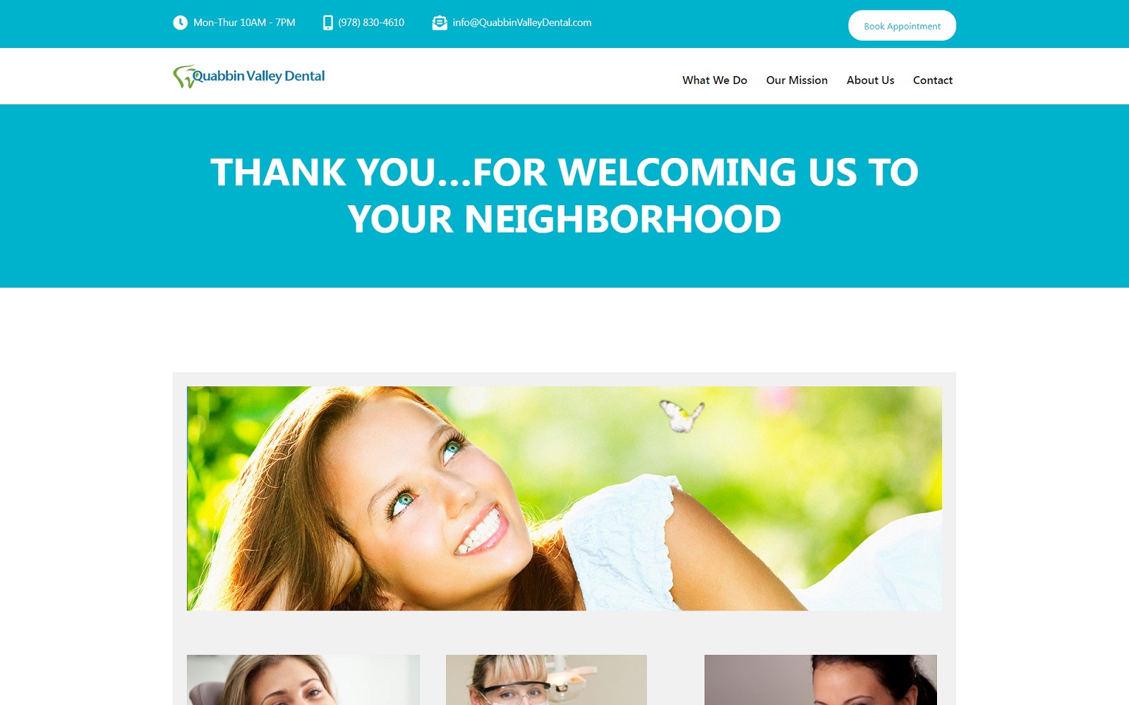 quabbinvalleydental.com screenshot