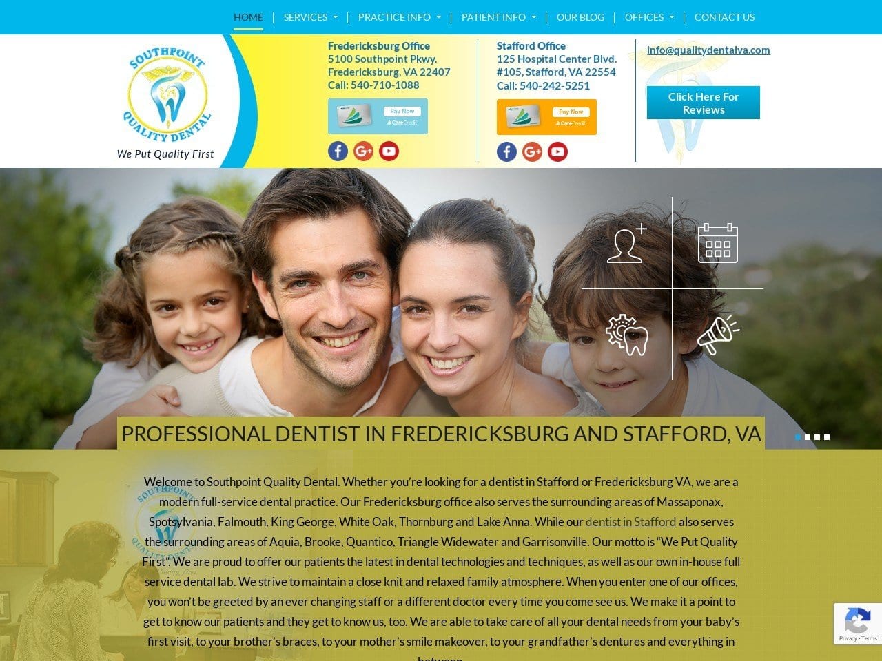 Quality Dental Va Website Screenshot from qualitydentalva.com