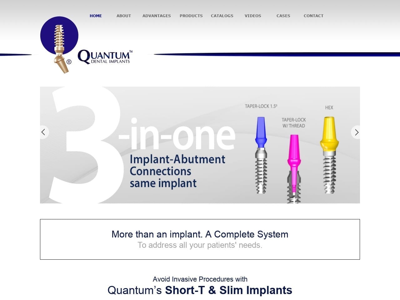 Quantum Implants Website Screenshot from quantumimplants.com