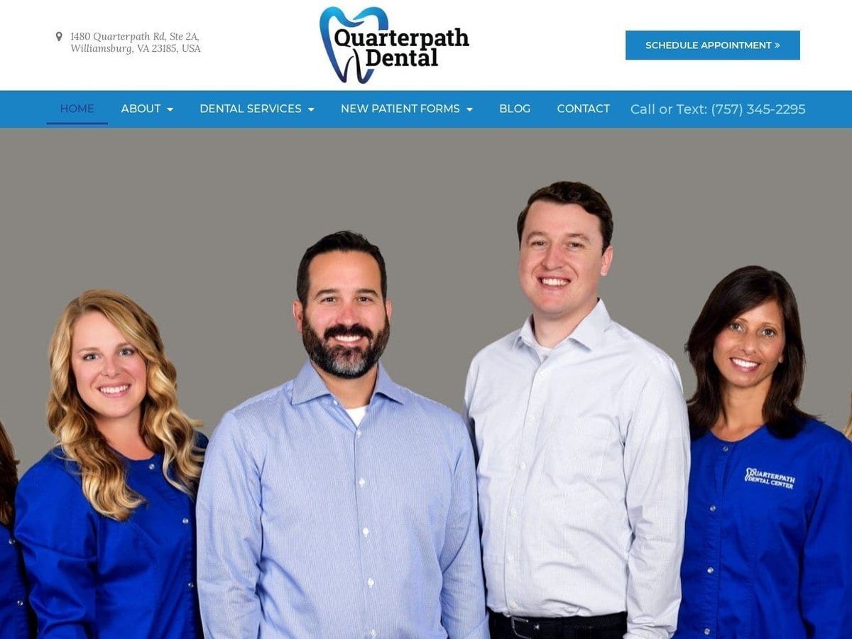 Quarterpath Dental Center Website Screenshot from quarterpathdental.com
