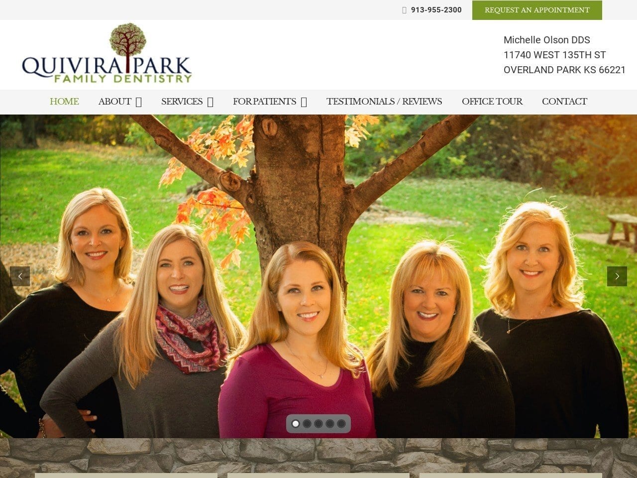 Quivira Park Family Dentistry Michelle Olson D.D.S Website Screenshot from quiviraparkdental.com