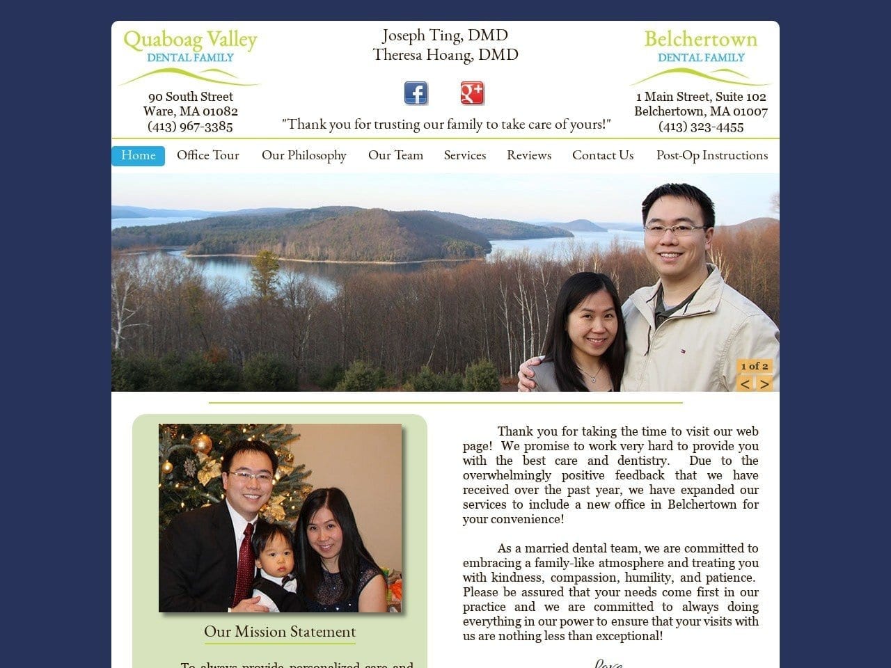 Joseph Ting DMD Website Screenshot from qvdentalfamily.com