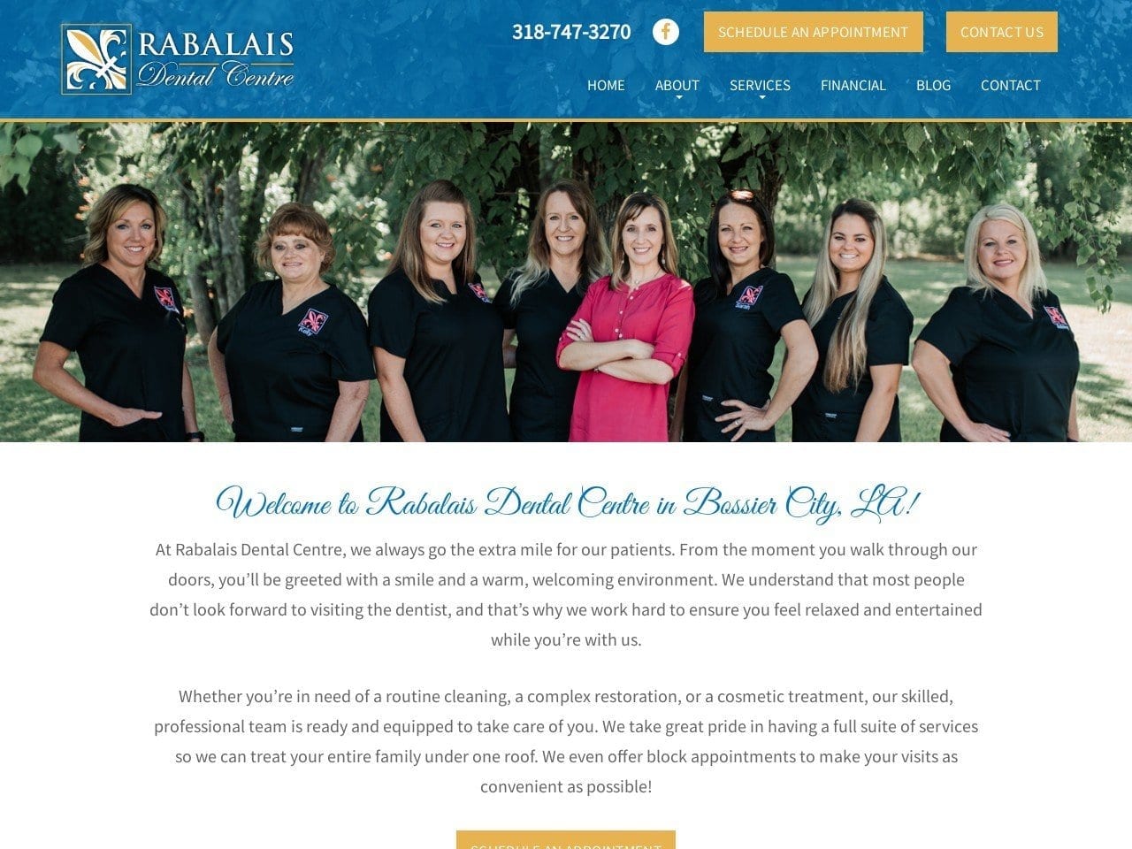 Dr. Shelly C. Rabalais DDS Website Screenshot from rabalaisdentalcentre.com