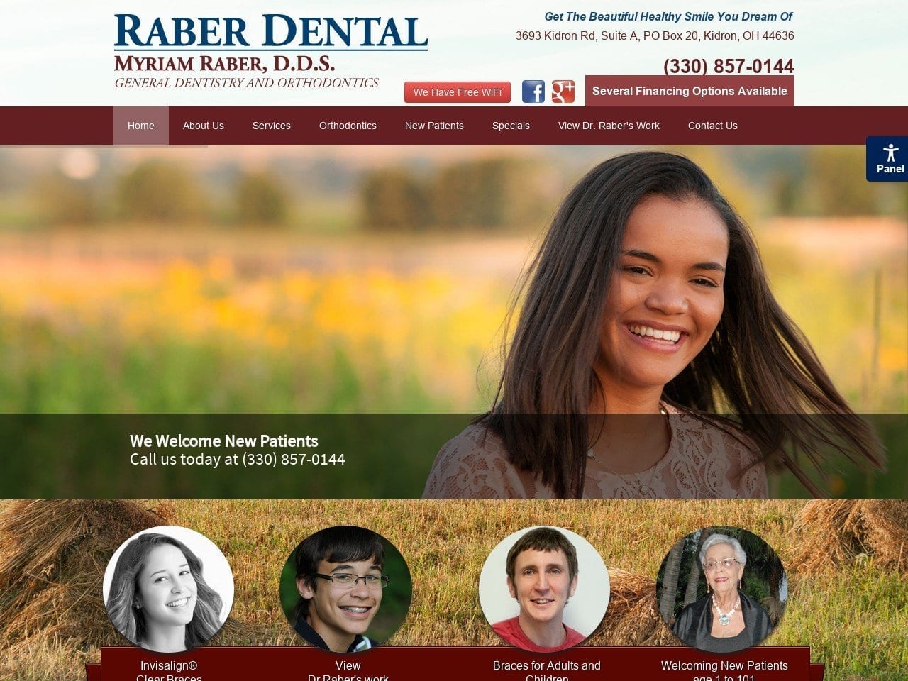 Raber Dental Website Screenshot from raberdental.com