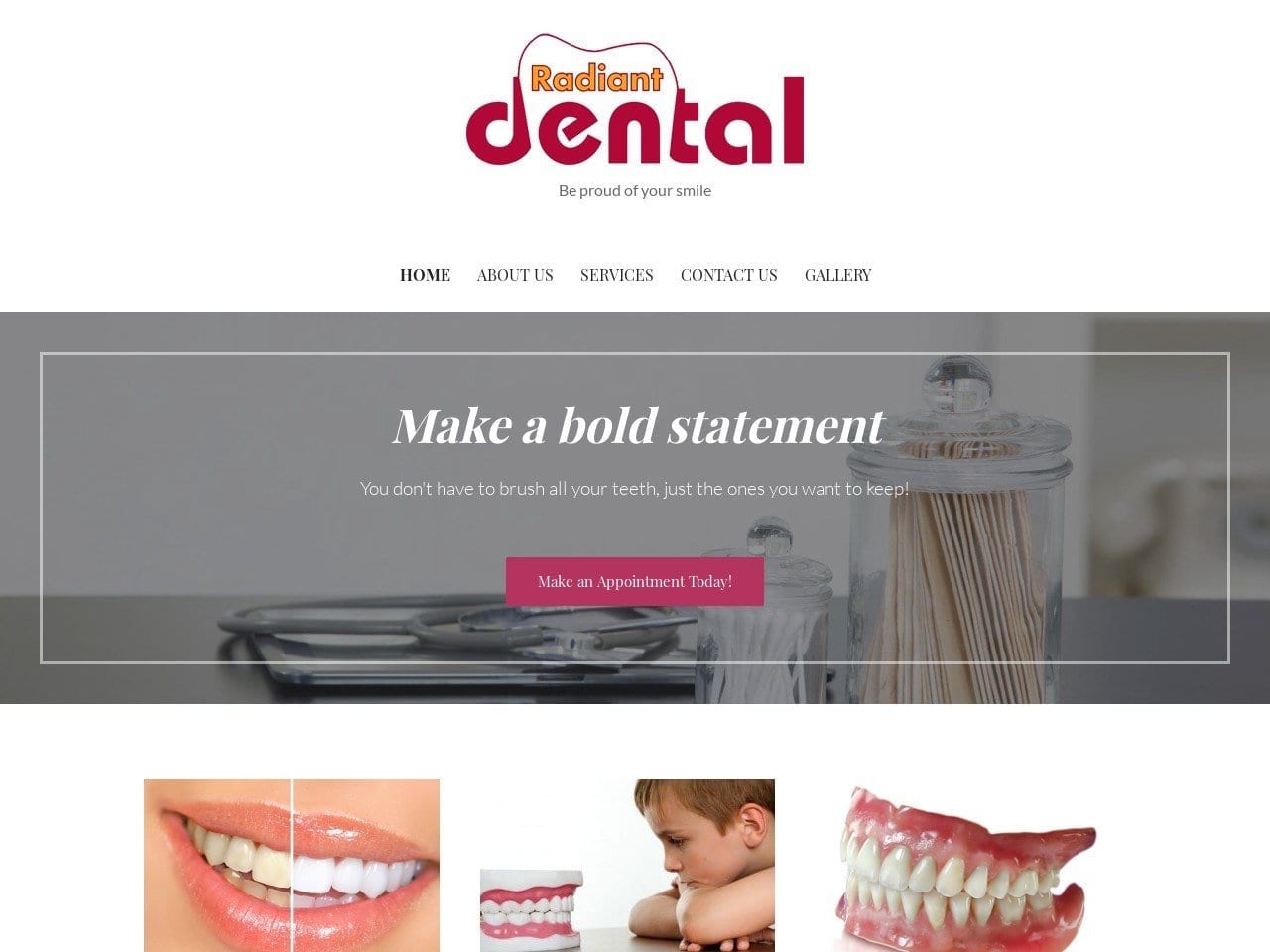 Radiant Dental Website Screenshot from radiantdentalclinic.com