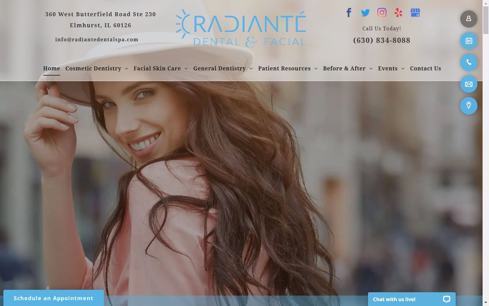 radiantedentalfacial.com screenshot