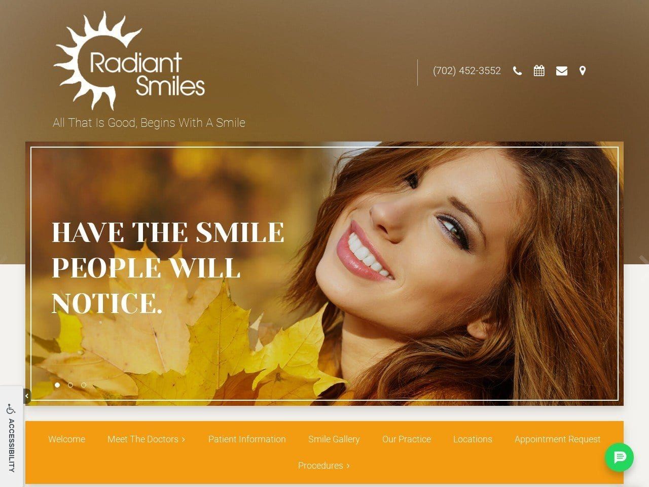 Radiant Smiles Ruiz Adrian DDS Website Screenshot from radiantsmileslv.com