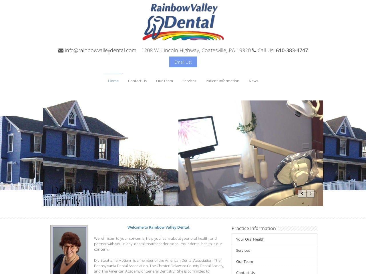 Rainbow Valley Dental Website Screenshot from rainbowvalleydental.com