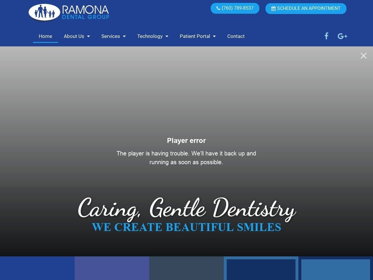 Ramona Dental Group Website Screenshot from ramonadental.com