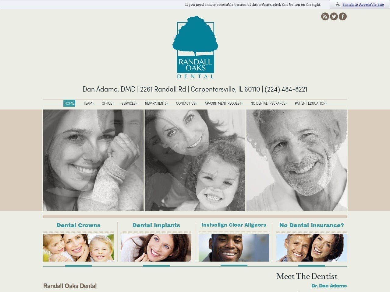 Randall Oaks Dental Website Screenshot from randalloaksdental.com