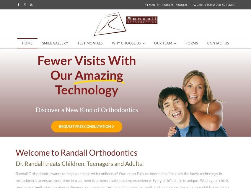 Randall Orthodontics Website Screenshot from randallortho.com