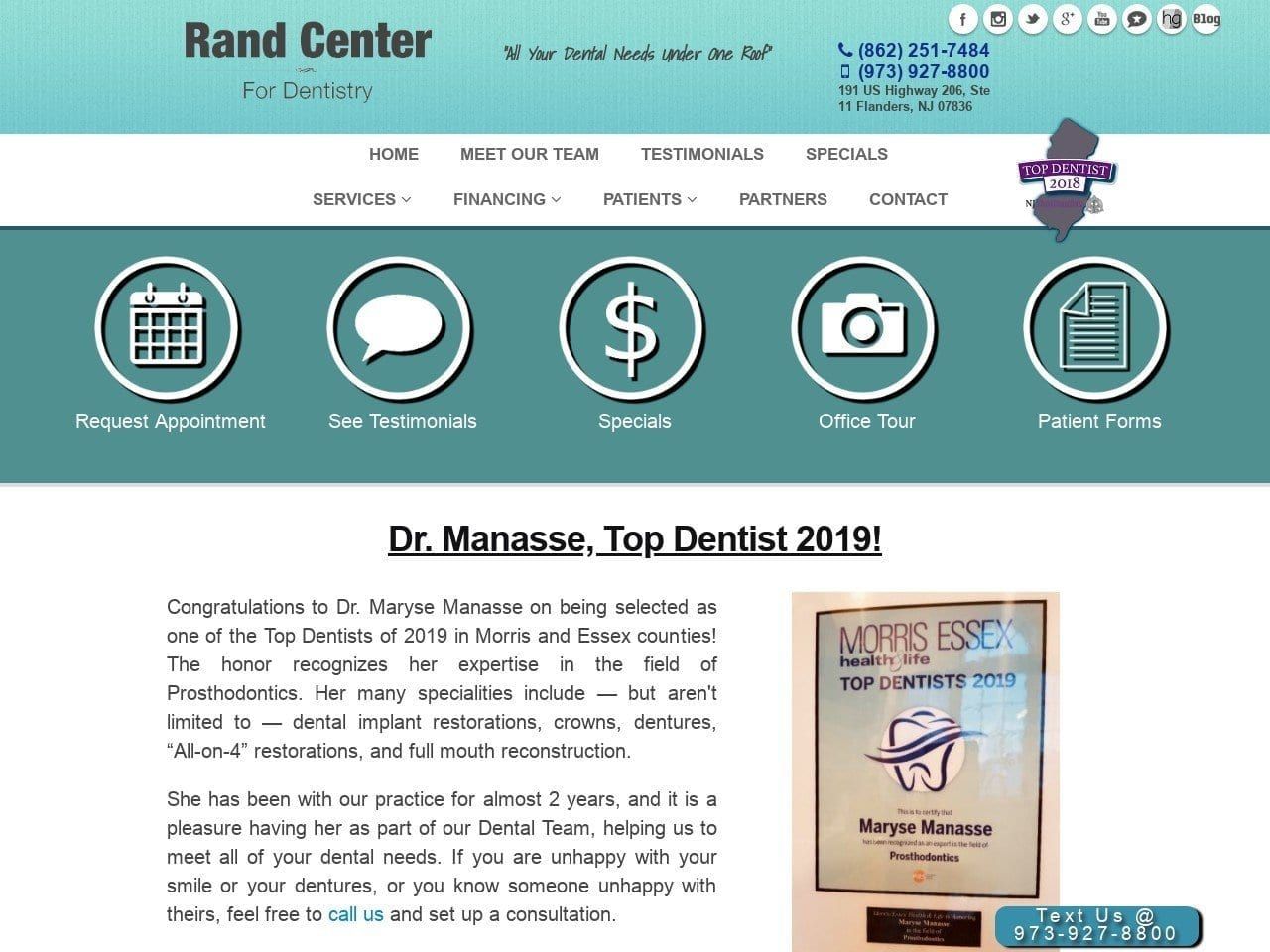 Dr. Elliot J. Rand DDS Website Screenshot from randdental.com