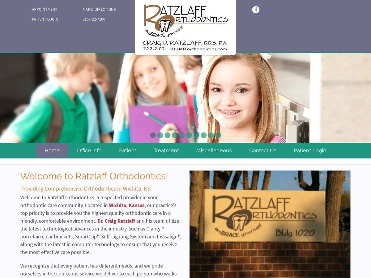 Ratzlaff Orthodontics Website Screenshot from ratzlafforthodontics.com