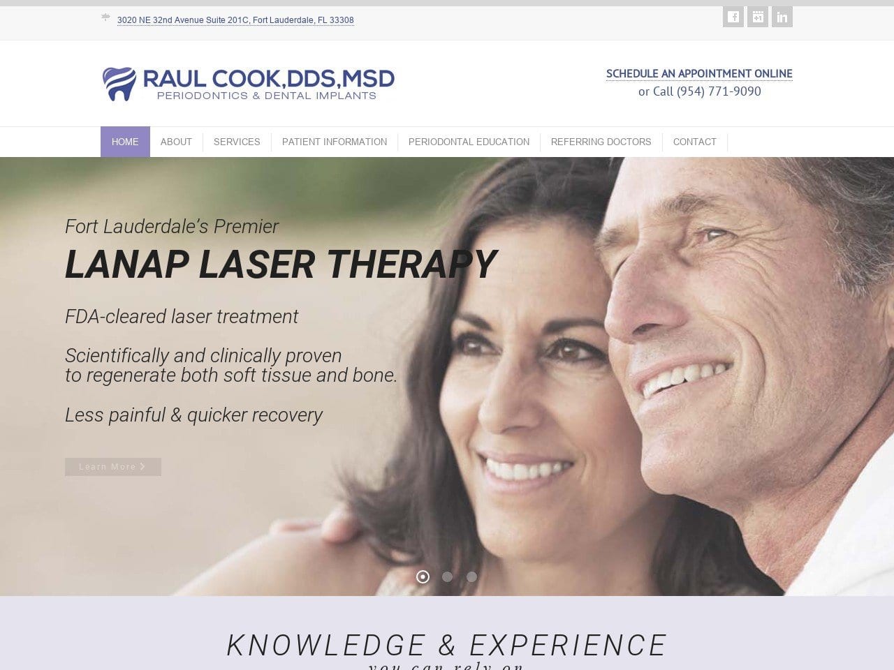 Raul Cook DDS PA Website Screenshot from raulcookdds.com