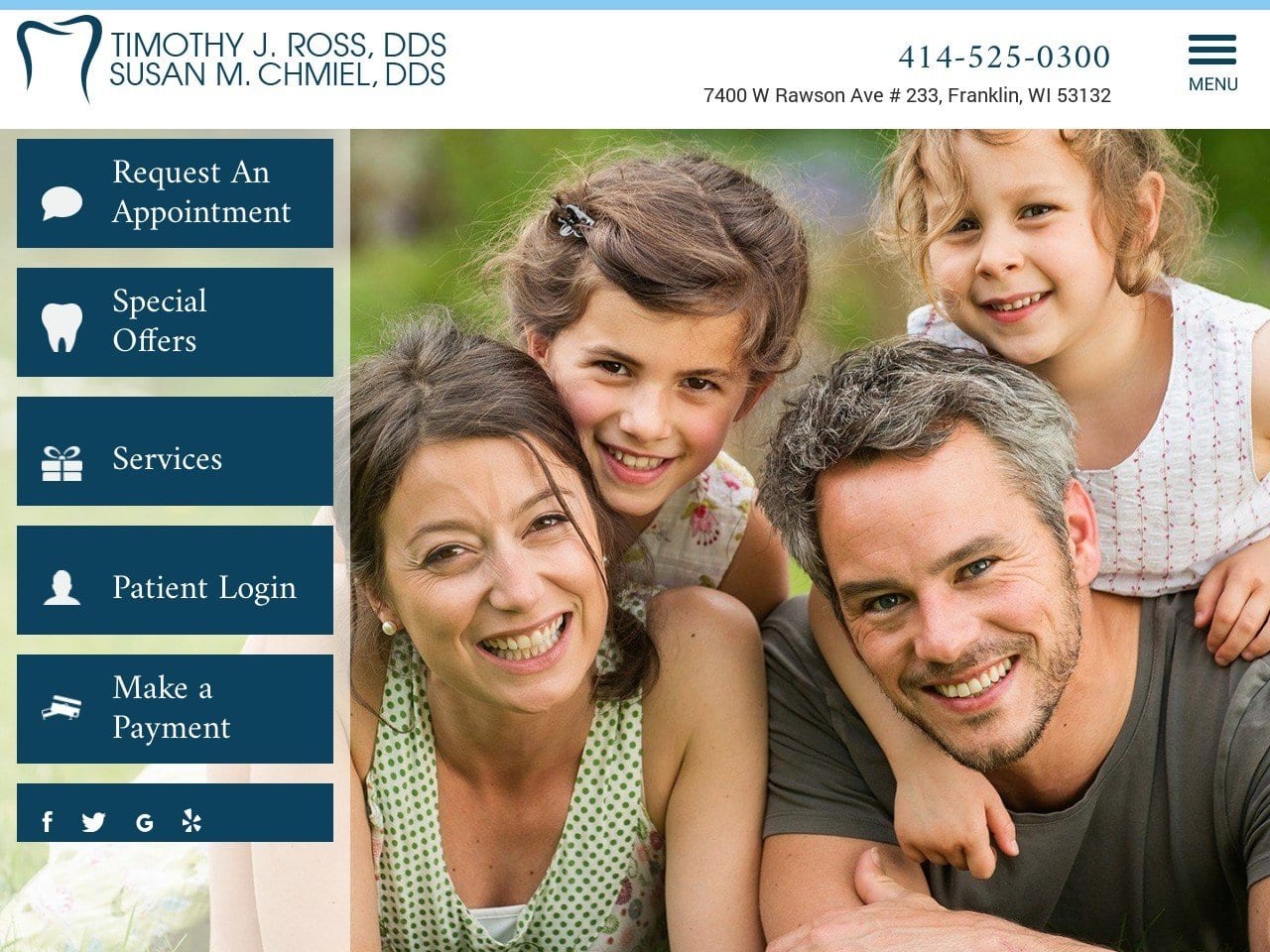 Ross Dentist Website Screenshot from rawsondental.com