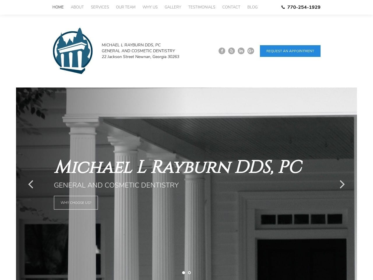 Michael L Rayburn Dds Pc Website Screenshot from rayburndds.com