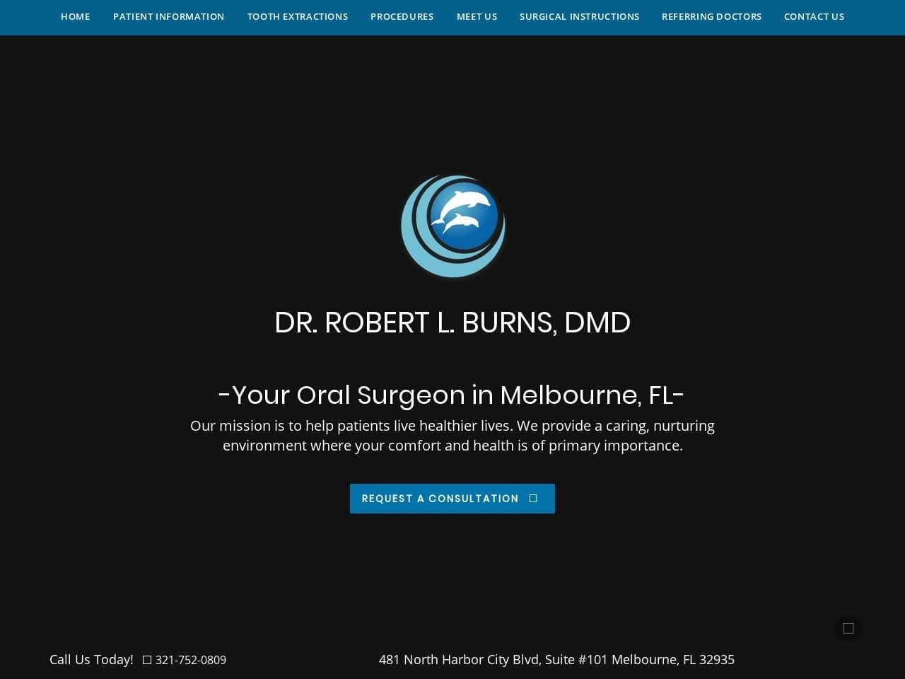 Dr. Robert L. Burns Jr. DMD Website Screenshot from rburnsdmd.com