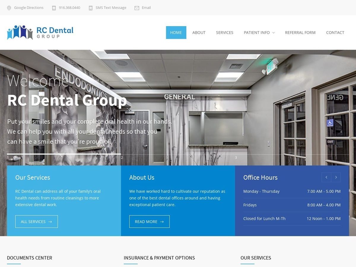 RC Dental Group Website Screenshot from rcdentalgroup.com