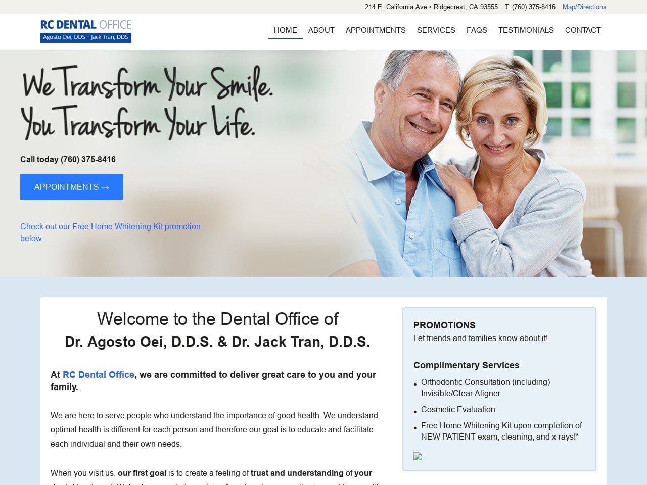 Rc Dental Office Website Screenshot from rcdentaloffice.com