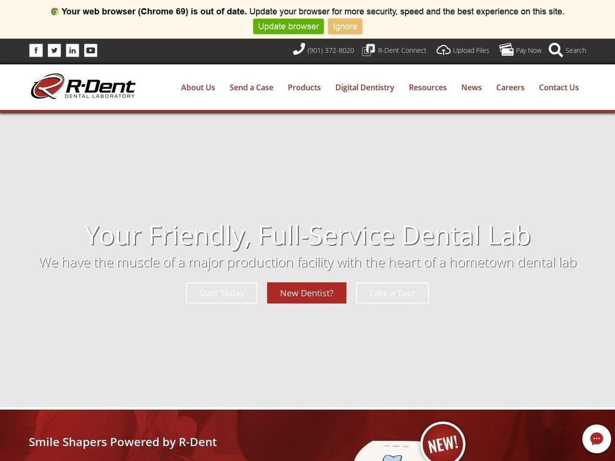R Dental Lab Website Screenshot from rdentlab.com