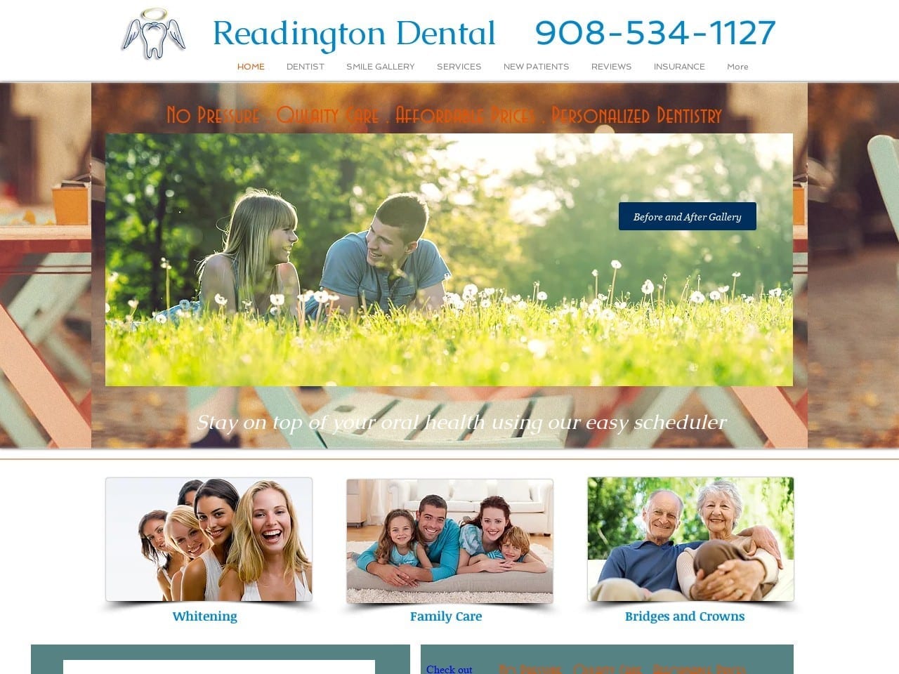 Readington Family Dental Care Manasa Reddy DDS Website Screenshot from readingtondental.com