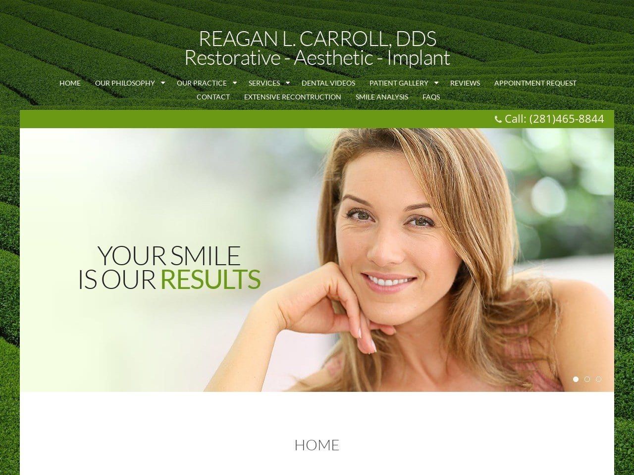 Reagan L. Carroll DDS Website Screenshot from reagancarrolldds.com