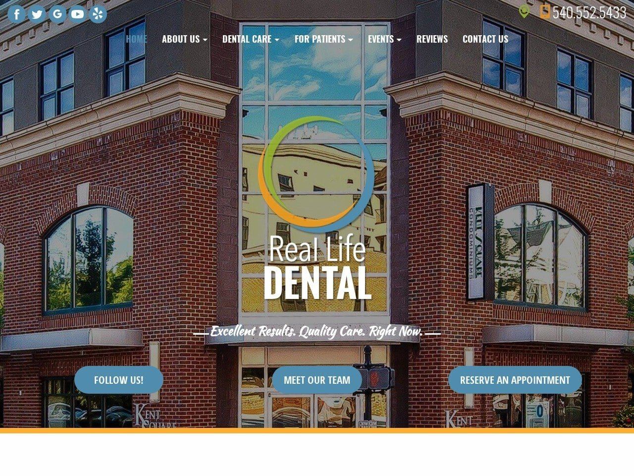 Reallife Dental Care Website Screenshot from reallifedentalcare.com